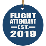 Flight Attendant Established EST. 2019 - Circle Ornament