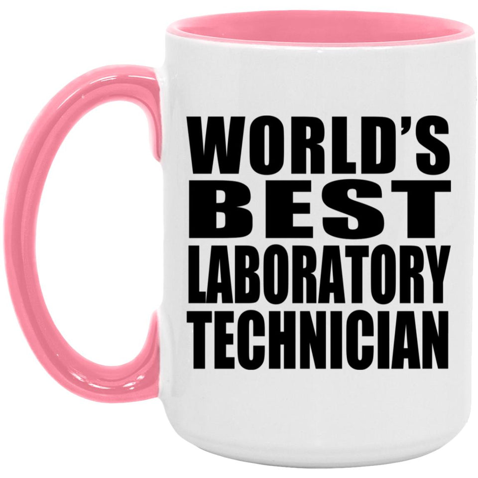World's Best Laboratory Technician - 15oz Accent Mug Pink