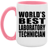 World's Best Laboratory Technician - 15oz Accent Mug Pink