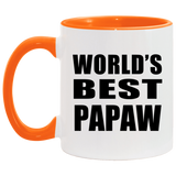 World's Best Papaw - 11oz Accent Mug Orange
