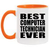 Best Computer Technician Ever - 11oz Accent Mug Orange
