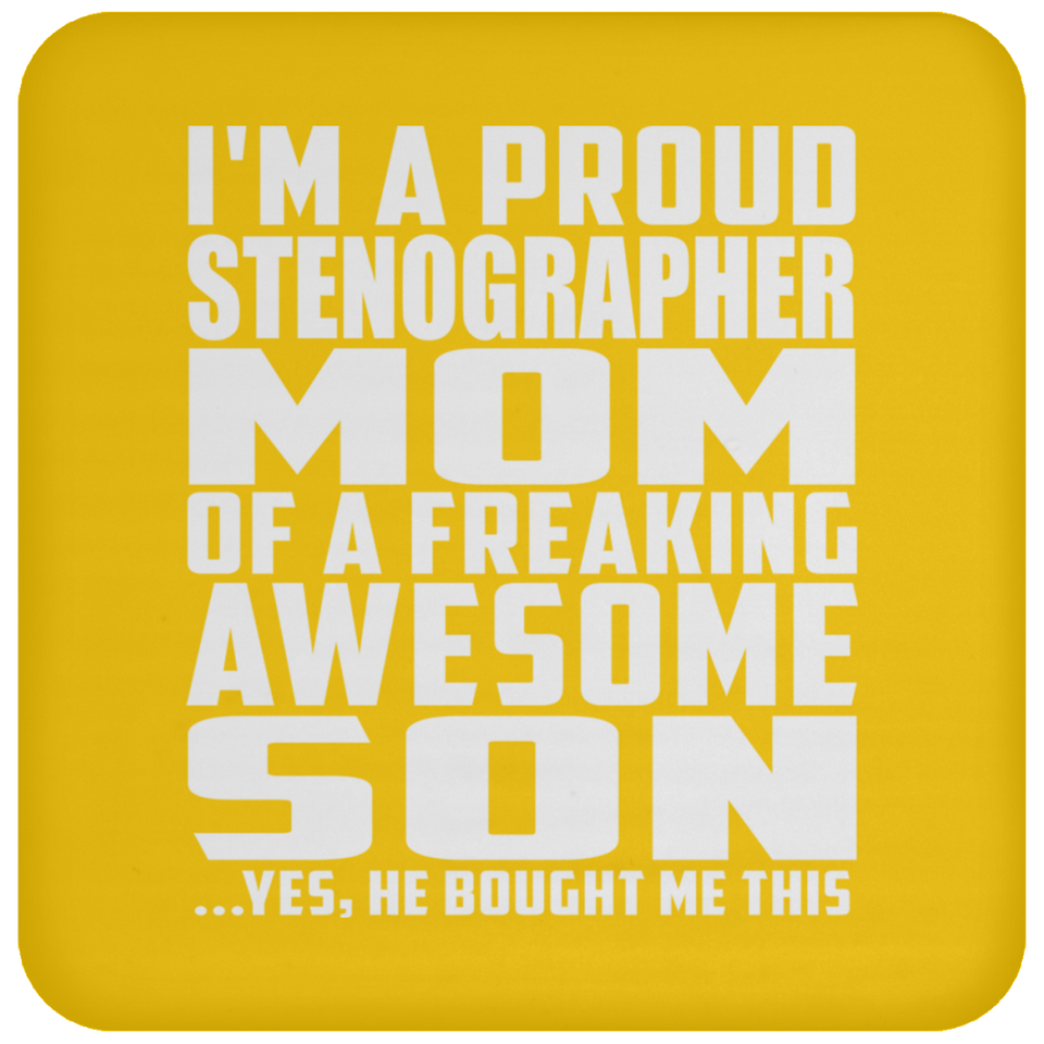 Proud Stenographer Mom Of Awesome Son - Drink Coaster