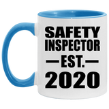 Safety Inspector Established EST. 2020 - 11oz Accent Mug Blue
