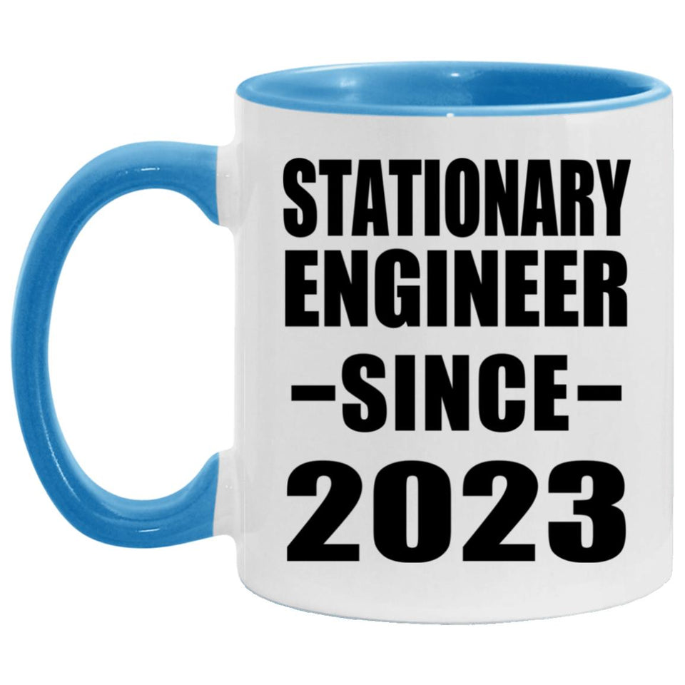 Stationary Engineer Since 2023 - 11oz Accent Mug Blue