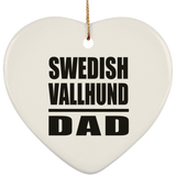Swedish Vallhund Dad - Heart Ornament
