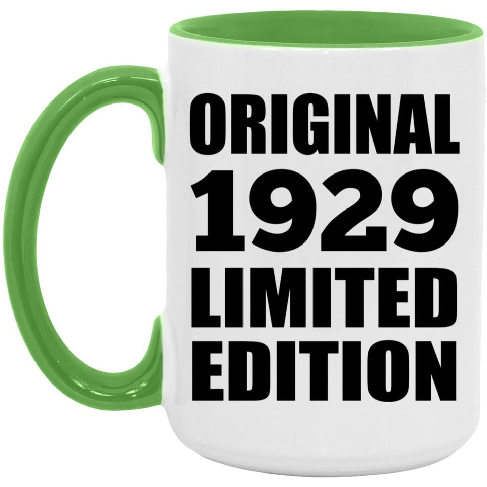 95th Birthday Original 1929 Limited Edition - 15oz Accent Mug Green