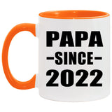 Papa Since 2022 - 11oz Accent Mug Orange