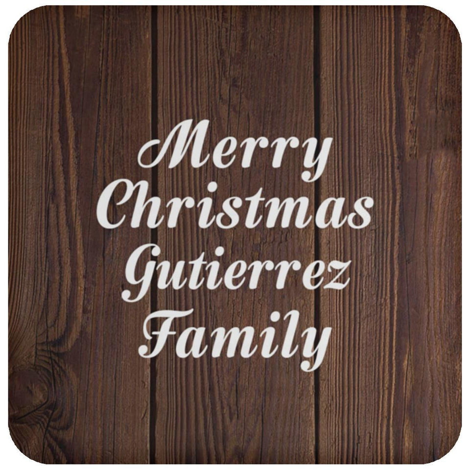 Merry Christmas Gutierrez Family - Drink Coaster D