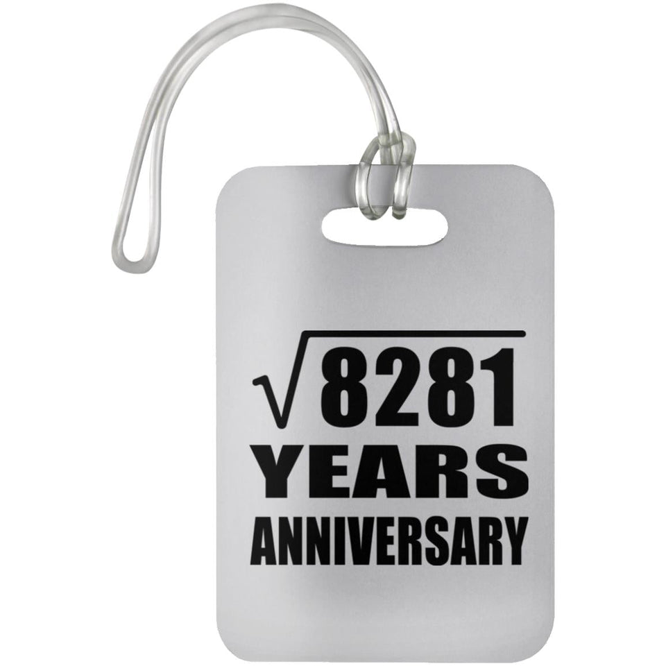 91st Anniversary Square Root of 8281 Years Anniversary - Luggage Bag Tag