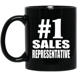 Number One #1 Sales Representative - 11 Oz Coffee Mug Black