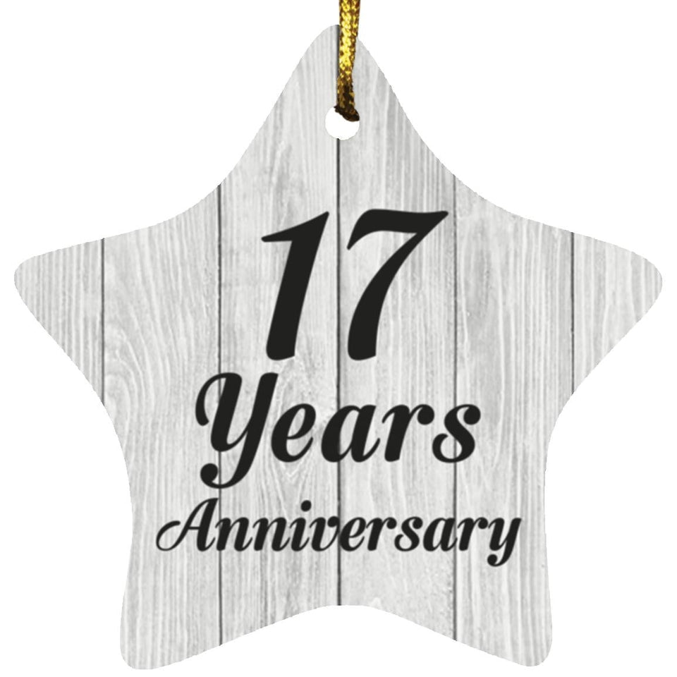 17th Anniversary 17 Years Anniversary - Star Ornament F
