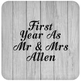 First Year As Mr & Mrs Allen - Drink Coaster F
