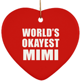 World's Okayest Mimi - Heart Ornament