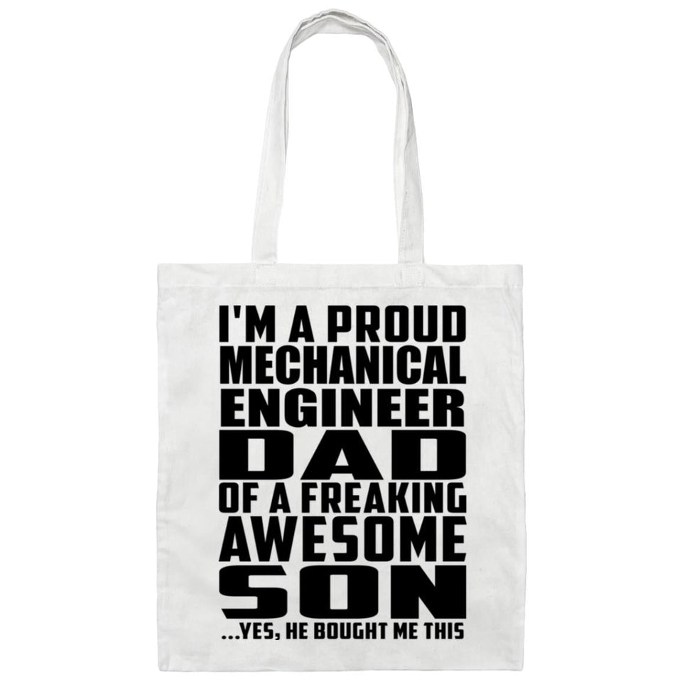 Proud Mechanical Engineer Dad Of Awesome Son - Tote Bag White