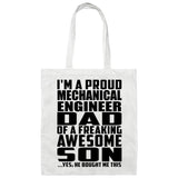 Proud Mechanical Engineer Dad Of Awesome Son - Tote Bag White