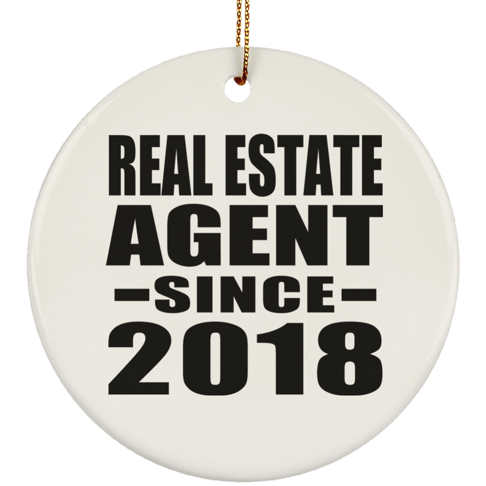 Real Estate Agent Since 2018 - Circle Ornament