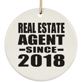 Real Estate Agent Since 2018 - Circle Ornament