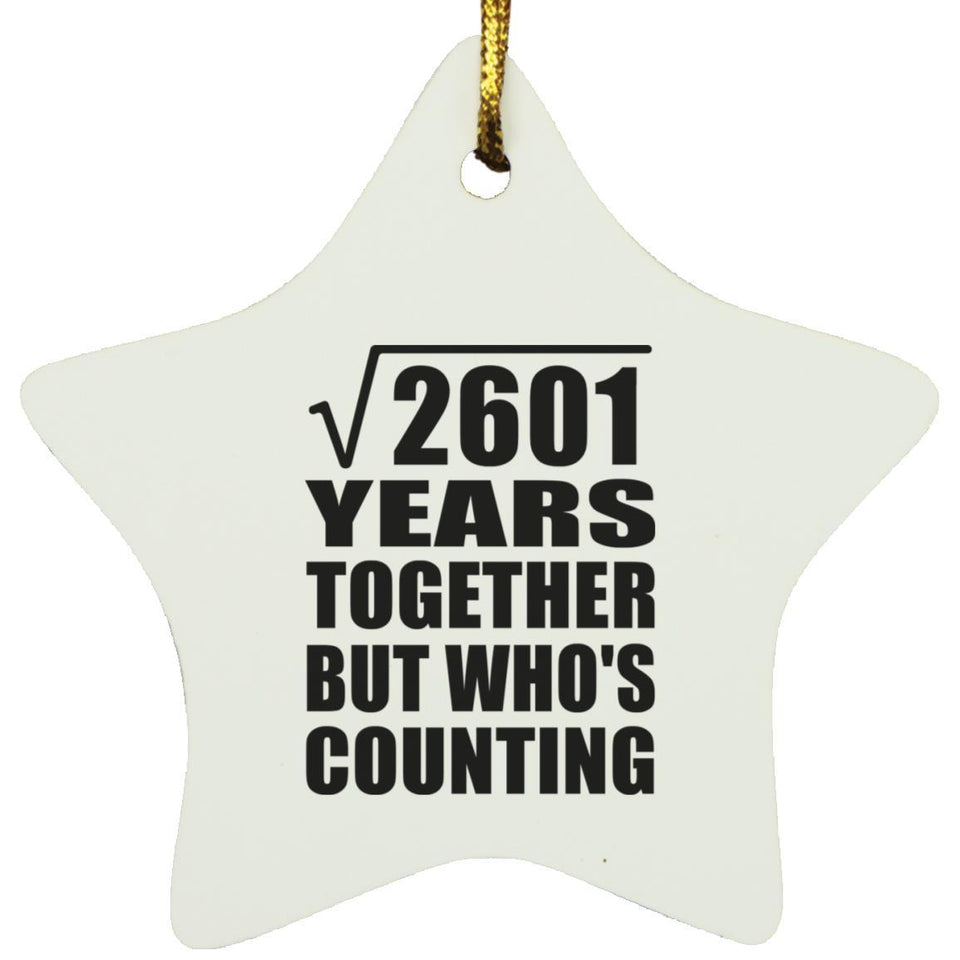 51st Anniversary Square Root of 2601 Years Who's Counting - Star Ornament