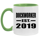 Dockworker Established EST. 2019 - 11oz Accent Mug Green