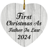 First Christmas As Father In Law 2024 - Heart Ornament F