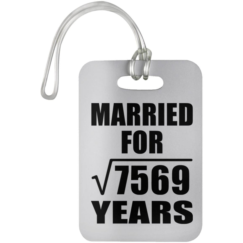 87th Anniversary Married For Square Root of 7569 Years - Luggage Bag Tag