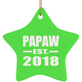 Papaw Established EST. 2018 - Star Ornament