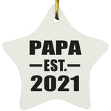 Papa Established EST. 2021 - Star Ornament