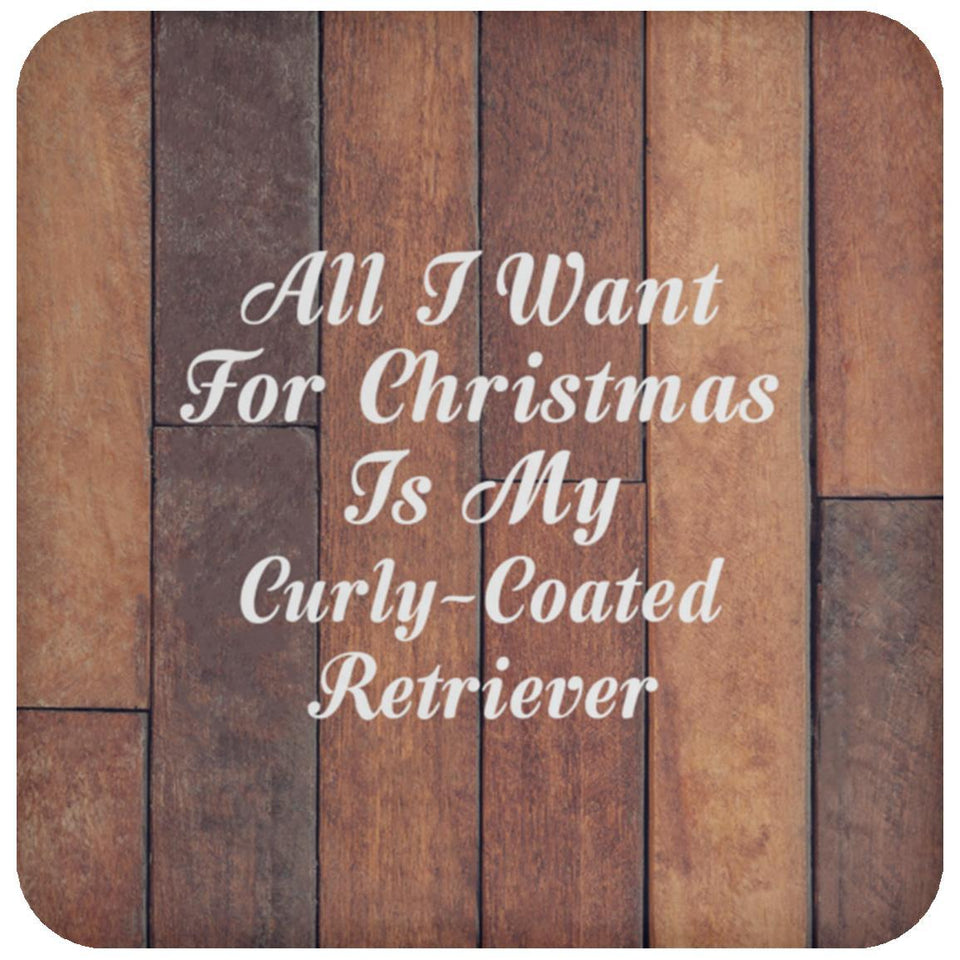 All I Want For Christmas Is My Curly-Coated Retriever - Drink Coaster E