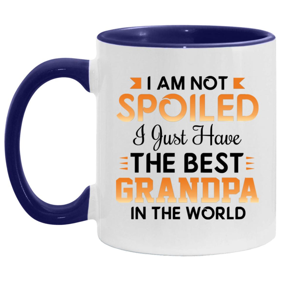 I Am Not Spoiled I Just Have The Best Grandpa In The World - 11oz Accent Mug Purple