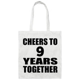 9th Anniversary Cheers To 9 Years Together - Tote Bag White