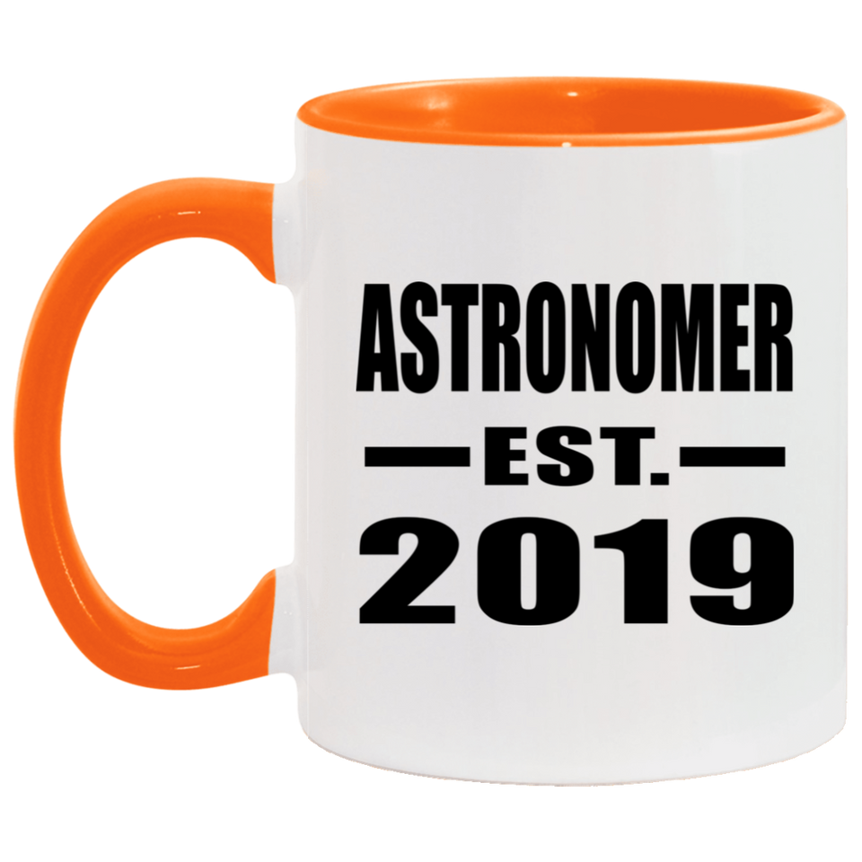 Astronomer Established EST. 2019 - 11oz Accent Mug Orange