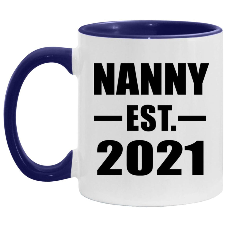 Nanny Established Est. 2021 - 11oz Accent Mug Purple