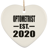 Optometrist Established EST. 2020 - Heart Ornament