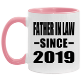 Father In Law Since 2019 - 11oz Accent Mug Pink