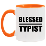 Blessed Typist - 11oz Accent Mug Orange