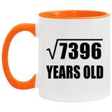 86th Birthday Square Root of 7396 Years Old - 11oz Accent Mug Orange