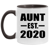 Aunt Established EST. 2020 - 11oz Accent Mug Black