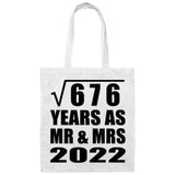 26th Anniversary Square Root of 676 Years As Mr & Mrs 2022 - Tote Bag White