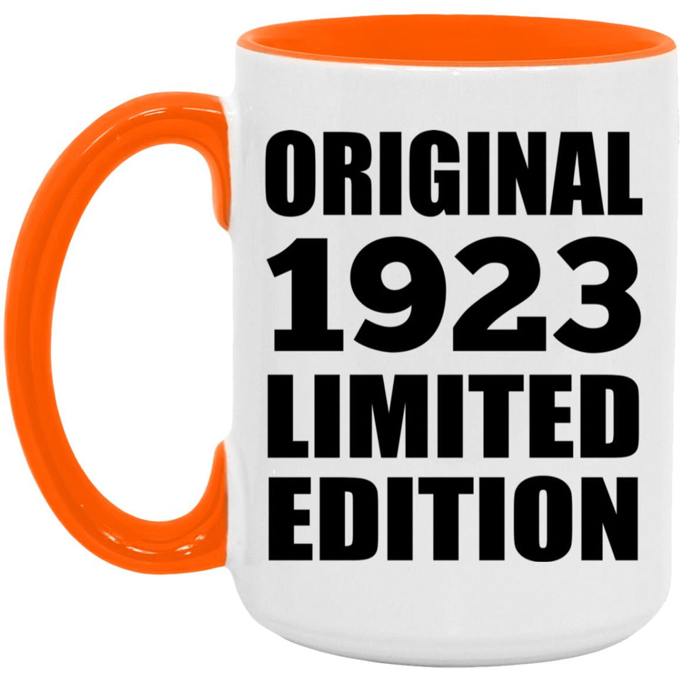 101st Birthday Original 1923 Limited Edition - 15oz Accent Mug Orange