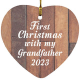First Christmas With My Grandfather 2023 - Heart Ornament E
