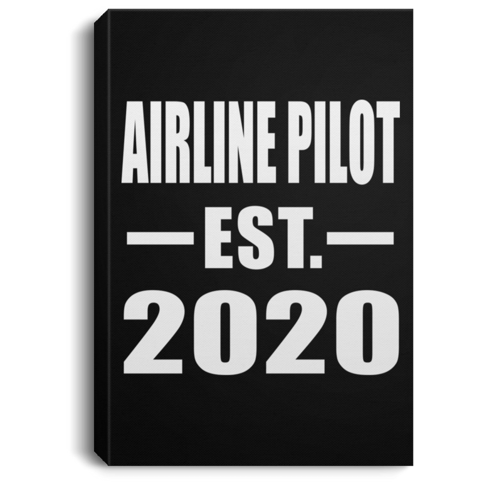 Airline Pilot Established EST. 2020 - Canvas Portrait