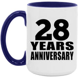 28th Anniversary 28 Years Anniversary - 15oz Accent Mug Purple