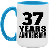 37th Anniversary 37 Years - 15oz Accent Mug Blue
