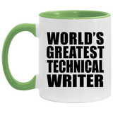 World's Greatest Technical Writer - 11oz Accent Mug Green