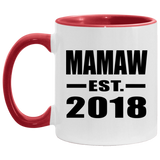 Mamaw Established EST. 2018 - 11oz Accent Mug Red