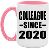 Colleague Since 2020 - 15oz Accent Mug Pink