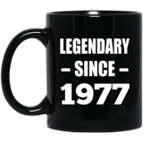 47th Birthday Legendary Since 1977 - 11oz Coffee Mug Black