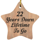 22nd Anniversary 22 Years Down Lifetime To Go - Star Ornament C