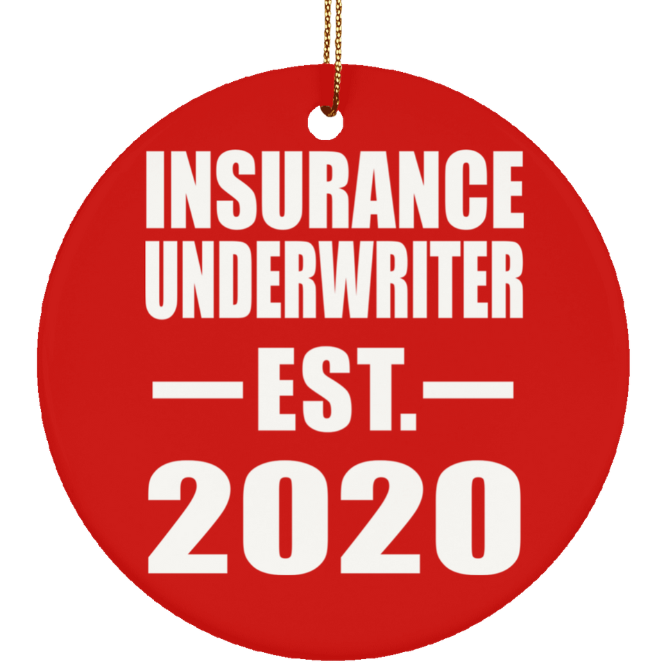 Insurance Underwriter Established EST. 2020 - Circle Ornament