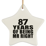 87th Anniversary 87 Years Of Being Mr Right - Star Ornament